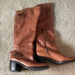 Franco Sarto Brown Leather Heeled Boots